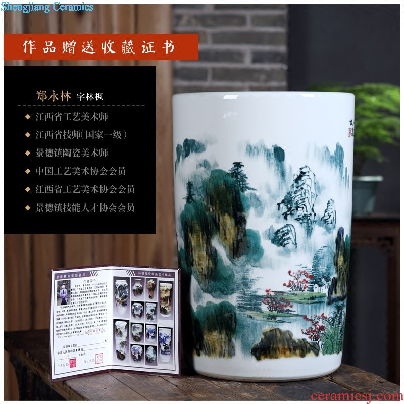 Jingdezhen ceramics furnishing articles Antique hand-painted porcelain youligong puer tea caddy storage jar size