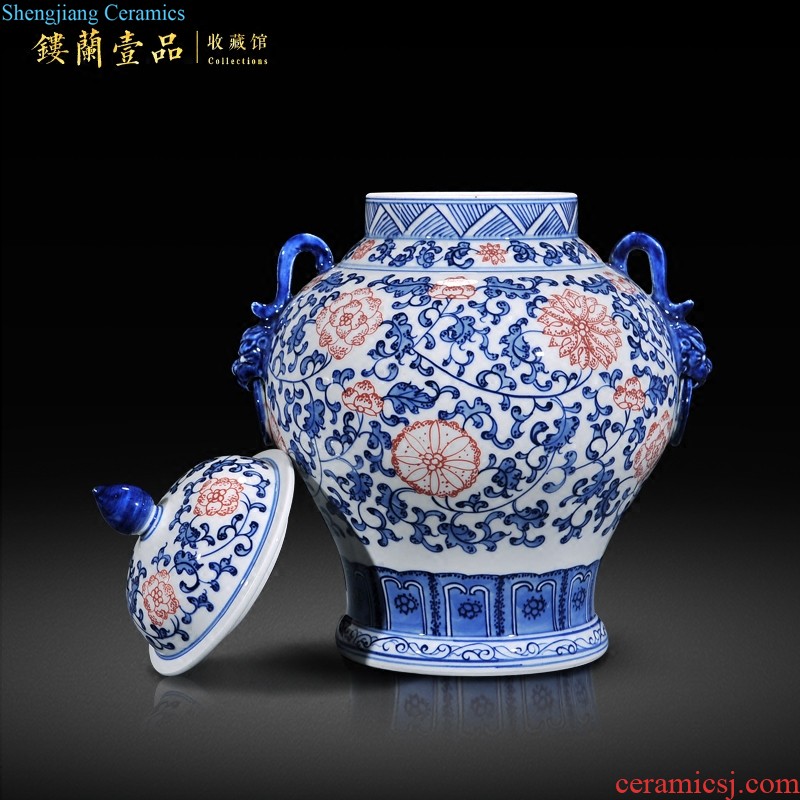 Jingdezhen ceramics hand-painted big sitting room bedroom vase decoration new Chinese style household decorative furnishing articles of marriage