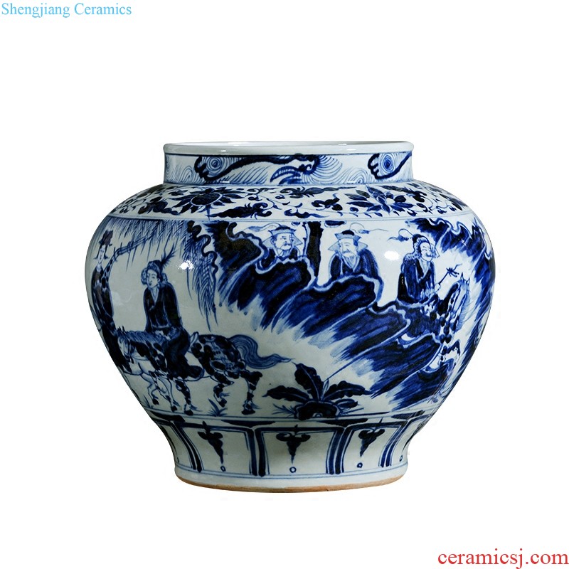 Jingdezhen ceramics and exquisite knife clay under the green glaze hand-painted color vases, flower arranging flowers is contemporary and contracted sitting room