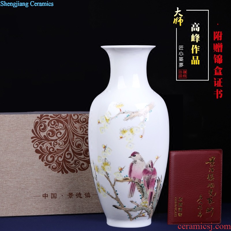 Jingdezhen ceramics modern fashion color glaze three Yang kaitai, vases, flower receptacle sitting room office decoration furnishing articles