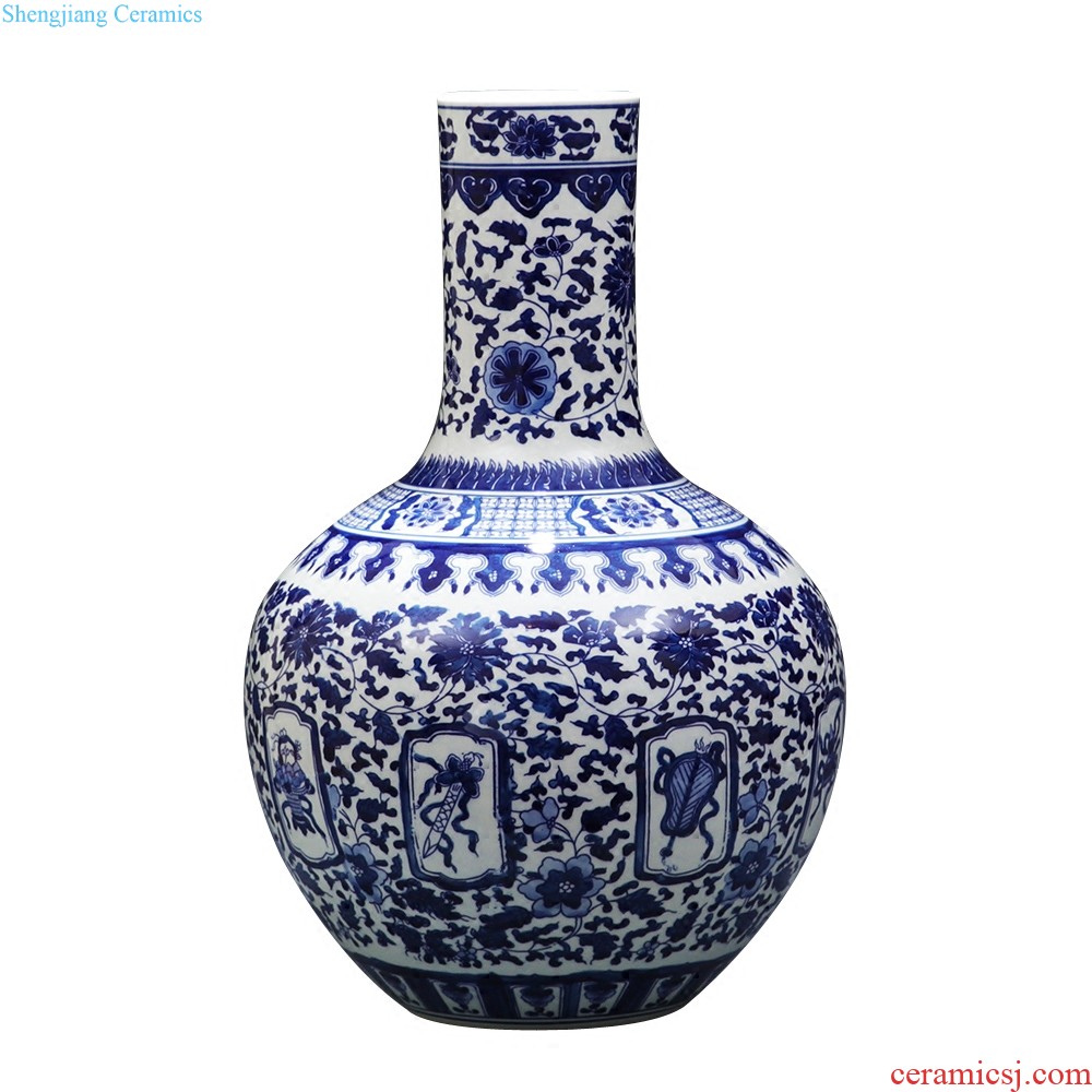 Jingdezhen ceramics pure hand-painted vases landing large full plum bottle sitting room place decorative arts and crafts