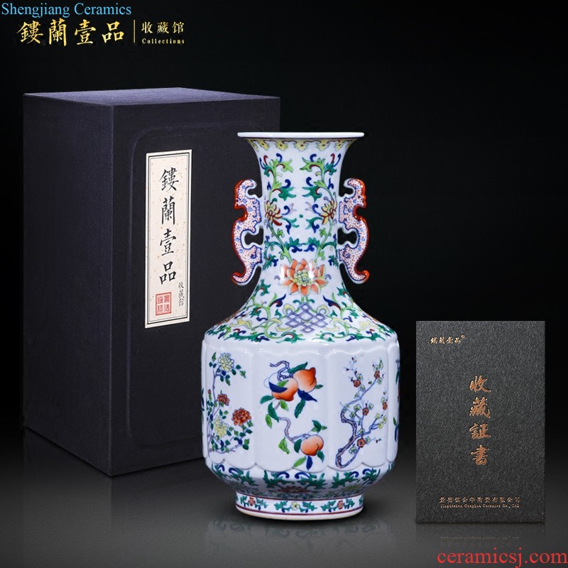 Famous master of jingdezhen ceramics hand-painted enamel vase Charactizing a fine spring Home sitting room adornment is placed