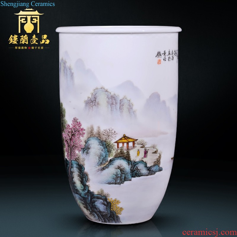 Jingdezhen ceramics archaize qianlong blue-and-white longfeng grain big gourd vases, Chinese style living room home decoration furnishing articles