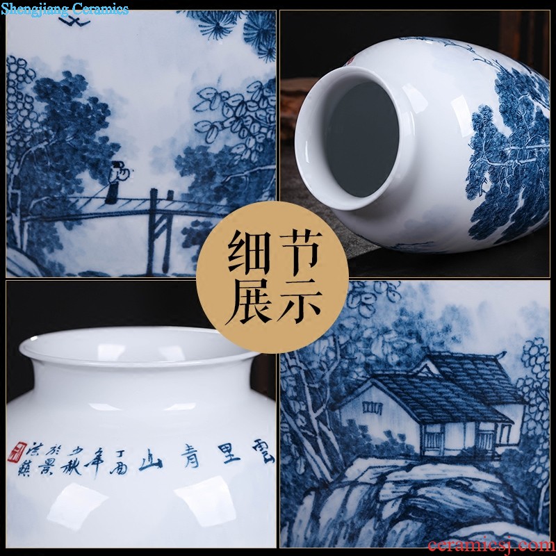 Jingdezhen ceramics vase hand-painted south garden sweet wind New Chinese style household adornment the sitting room TV ark furnishing articles