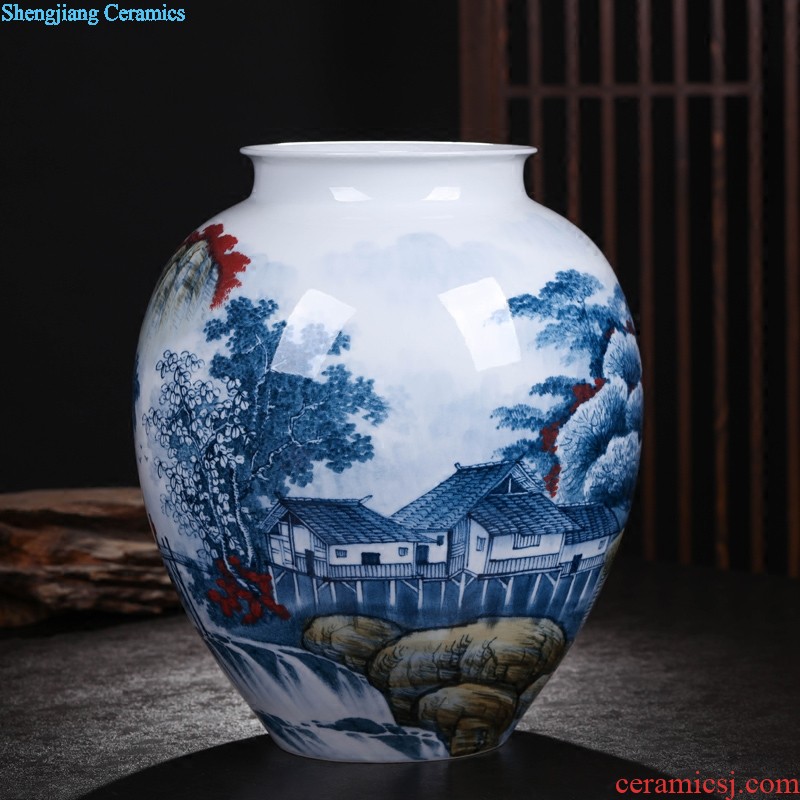 Jingdezhen ceramics furnishing articles Hand draw the lad vases, flower arrangement craft of Chinese style household act the role ofing is tasted sitting room decoration