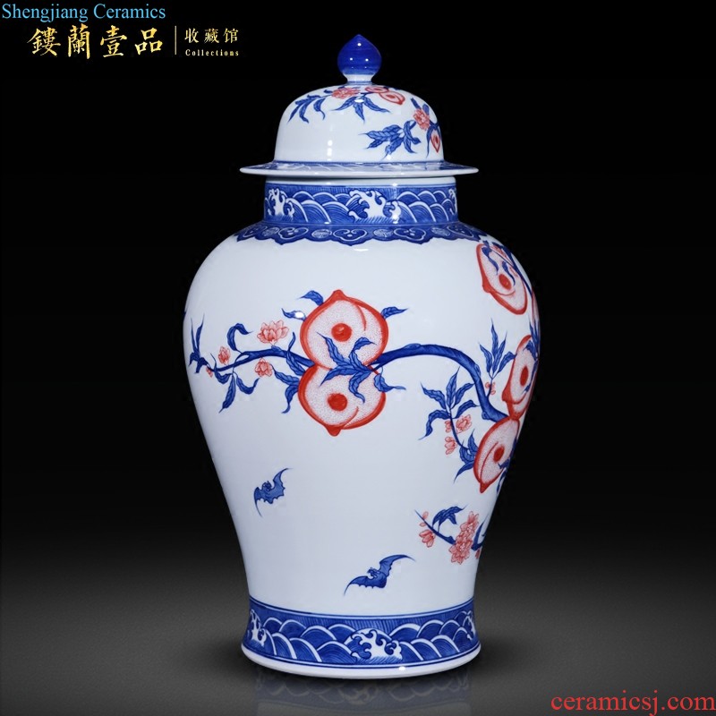 Jingdezhen blue and white youligong longfeng timid ceramics imitation qing qianlong vase sitting room home furnishing articles