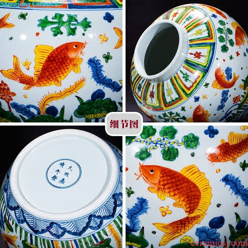 Jingdezhen ceramics vase Chinese famous flower arranging master hand draw powder enamel household the sitting room porch place