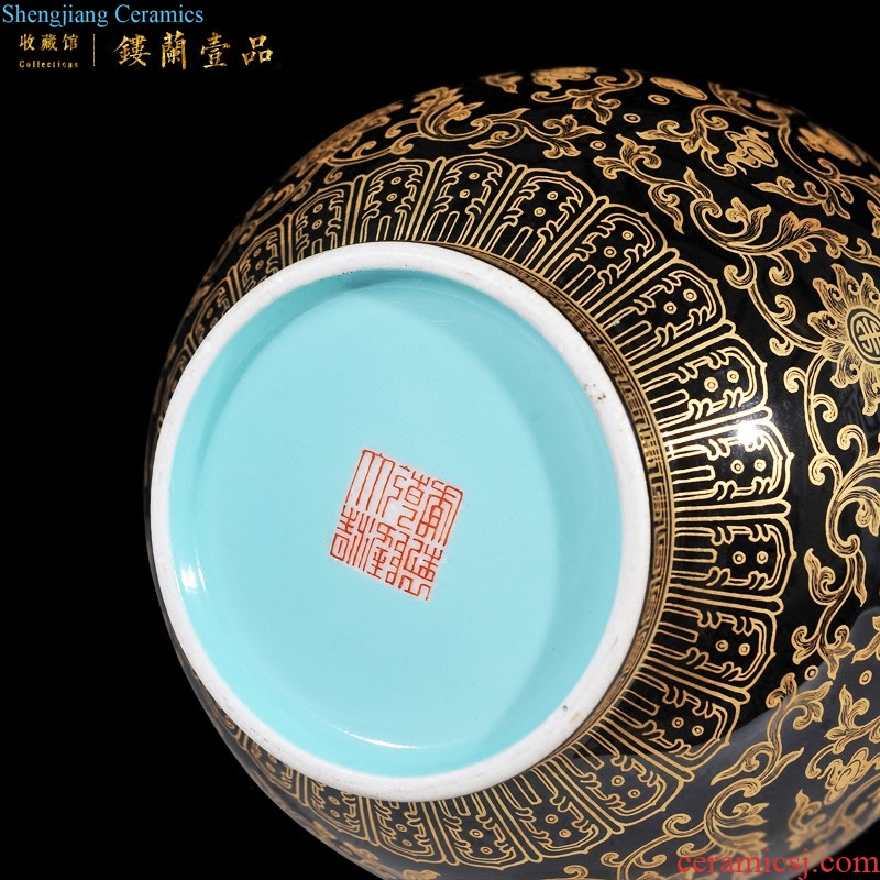 Jingdezhen imperial kiln chinaware blue colour imitation qing qianlong offering baby play wax gourd vases sitting room adornment home furnishing articles