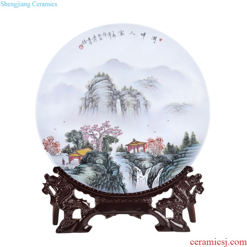 Jingdezhen ceramics Antique hand-painted porcelain brush pot study writing brush washer four treasures of the study The sitting room adornment is placed