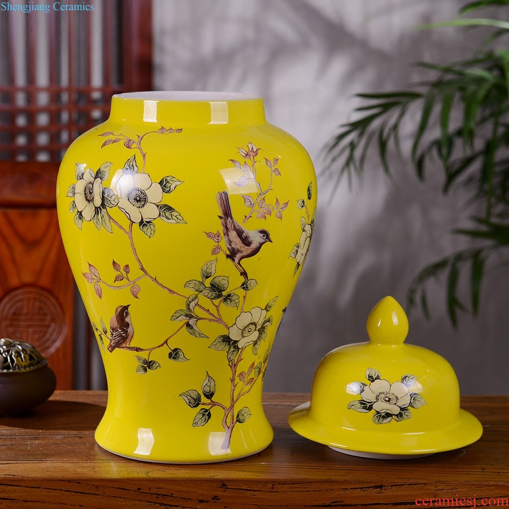 Master of jingdezhen ceramics hand-painted enamel vase means safe relief bamboo modern home sitting room adornment is placed