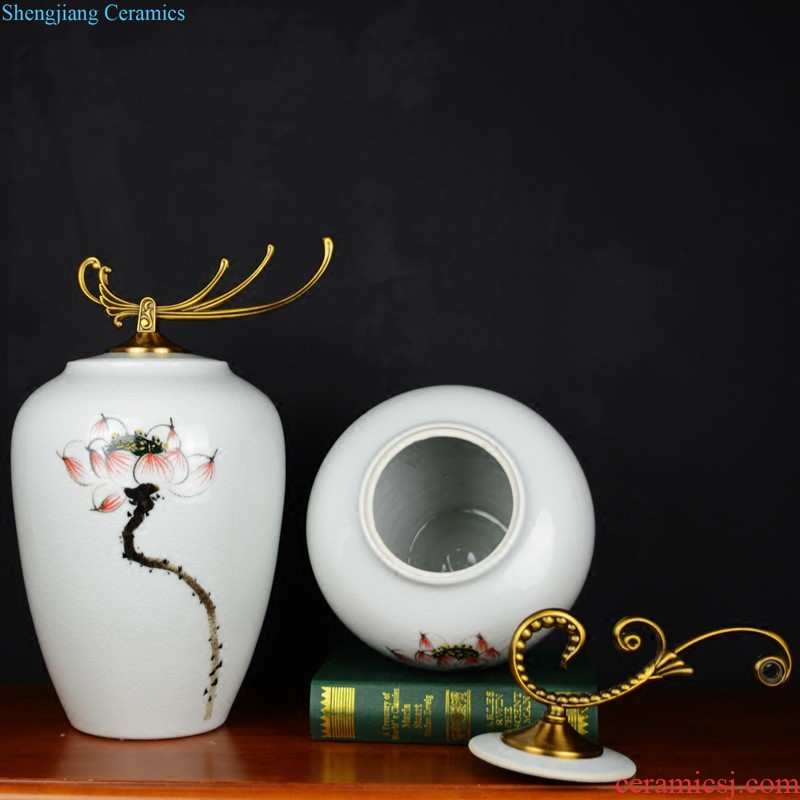 Hand-sketching jingdezhen blue and white porcelain vase furnishing articles of Chinese style living room flower arranging Chinese style porch decoration home decoration