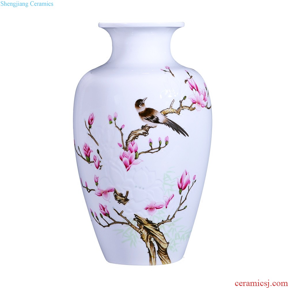 Large vase large hand-painted porcelain of jingdezhen ceramics new Chinese style household living room TV cabinet decoration