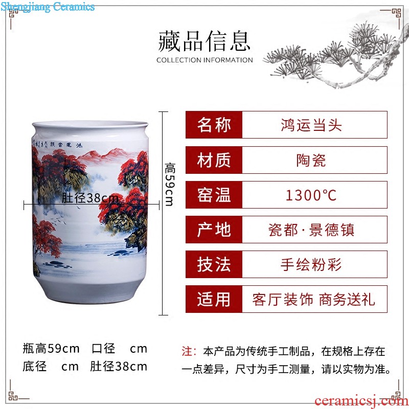 Jingdezhen ceramics hand-painted riches and honour figure of large vase fgt0 household decorates sitting room place Chinese style home outfit