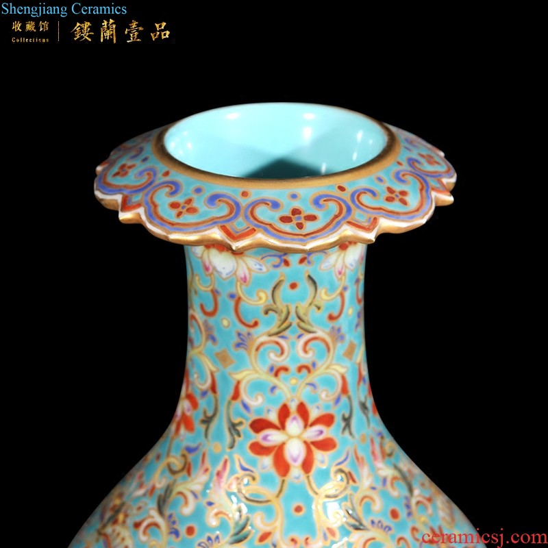 Jingdezhen imperial kiln chinaware imitation qing qianlong pastel ensemble figure high zhuang pot sitting room decorative furnishing articles