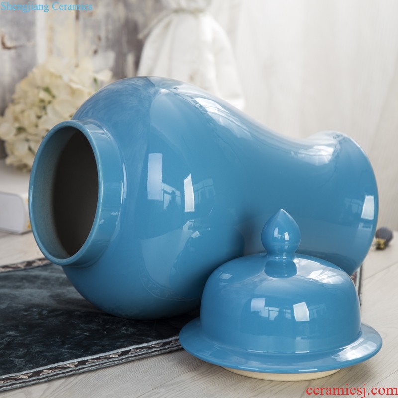 Jingdezhen ceramic dry flower vase furnishing articles Chinese archaize sitting room flower arranging porcelain household adornment of vintage wine