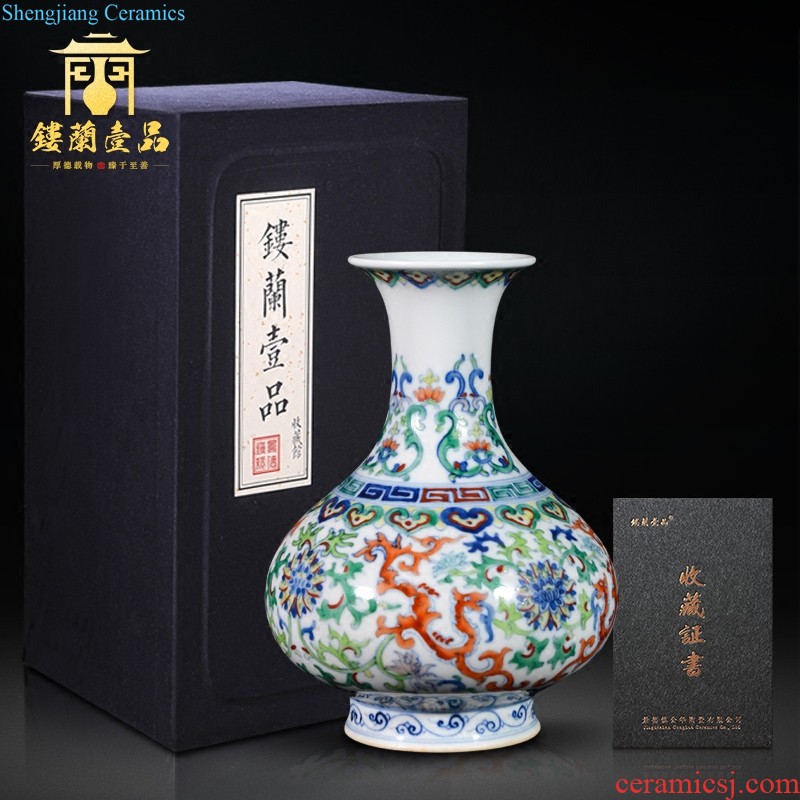 Jingdezhen ceramics hand-painted ceramic vases, flower arranging new Chinese style living room bedroom adornment handicraft furnishing articles of marriage