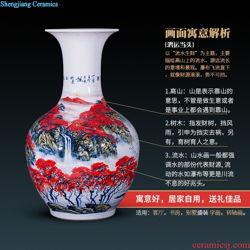 Antique porcelain qianlong pastel spring of the four seasons with vase home sitting room adornment is placed process of jingdezhen ceramics