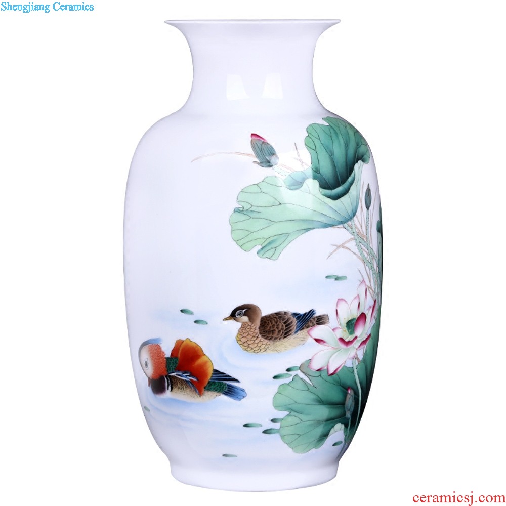 Jingdezhen ceramics Big blue and white porcelain ceramic jar of storage tank The modern new home sitting room household handicraft furnishing articles