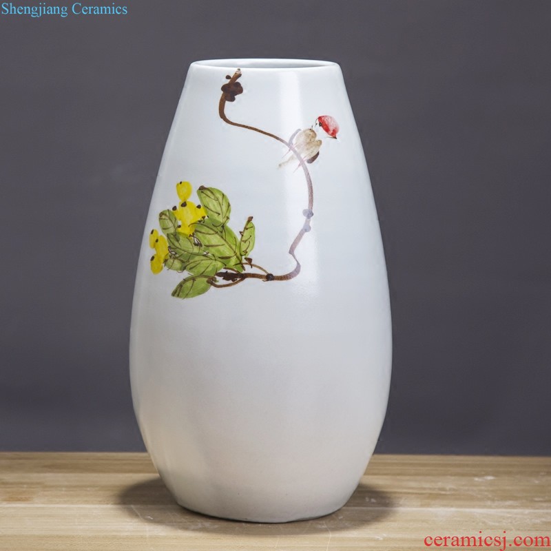 Jingdezhen ceramics vase furnishing articles sitting room creative new rich ancient frame dried flowers flower arrangement of Chinese style household ornaments