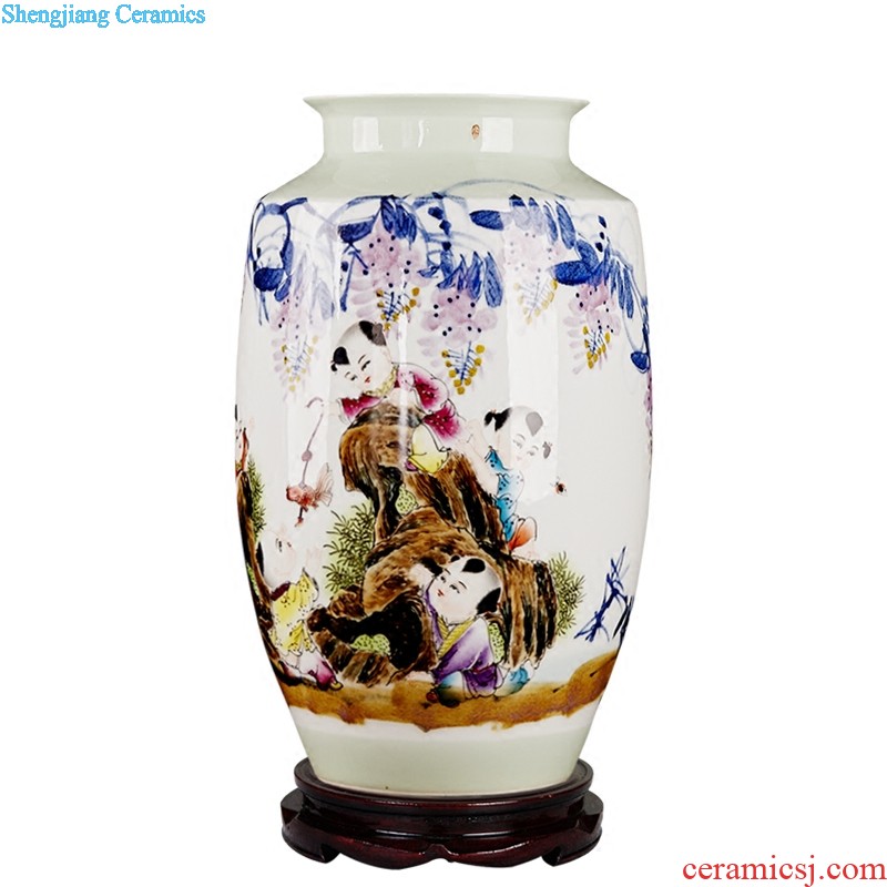 Jingdezhen ceramics Chinese hand-painted orioles pomegranate vase master home sitting room porch decoration as furnishing articles