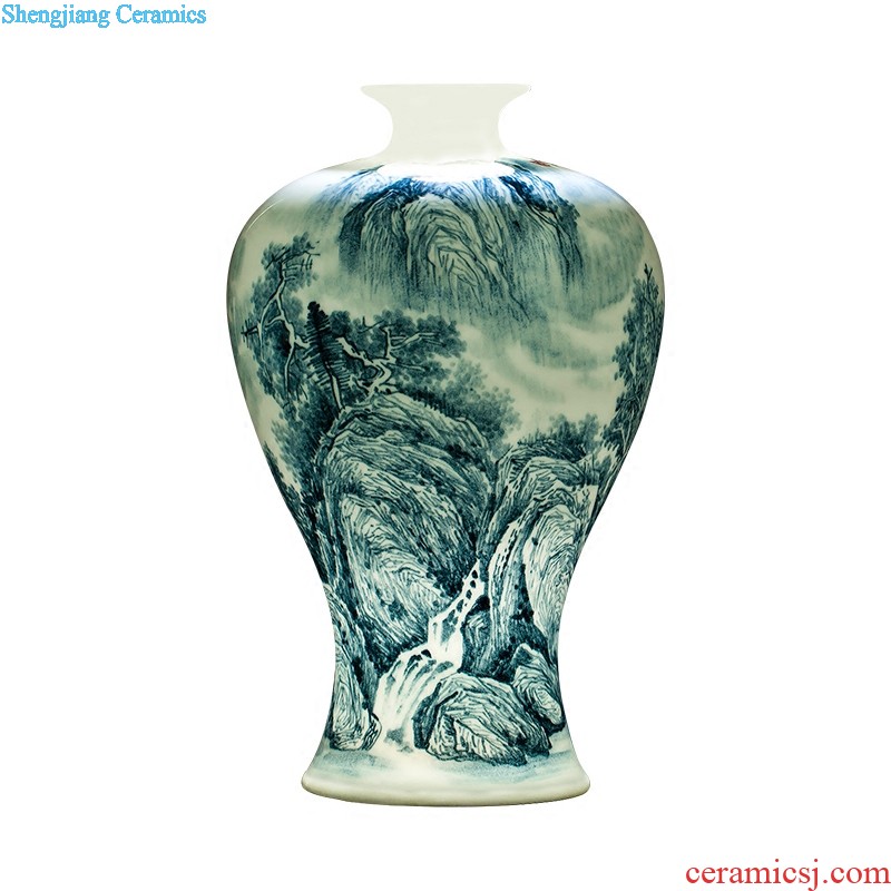 E006 jingdezhen ceramic Chinese red gold wedding gifts home furnishing articles vase peony fishtail vase