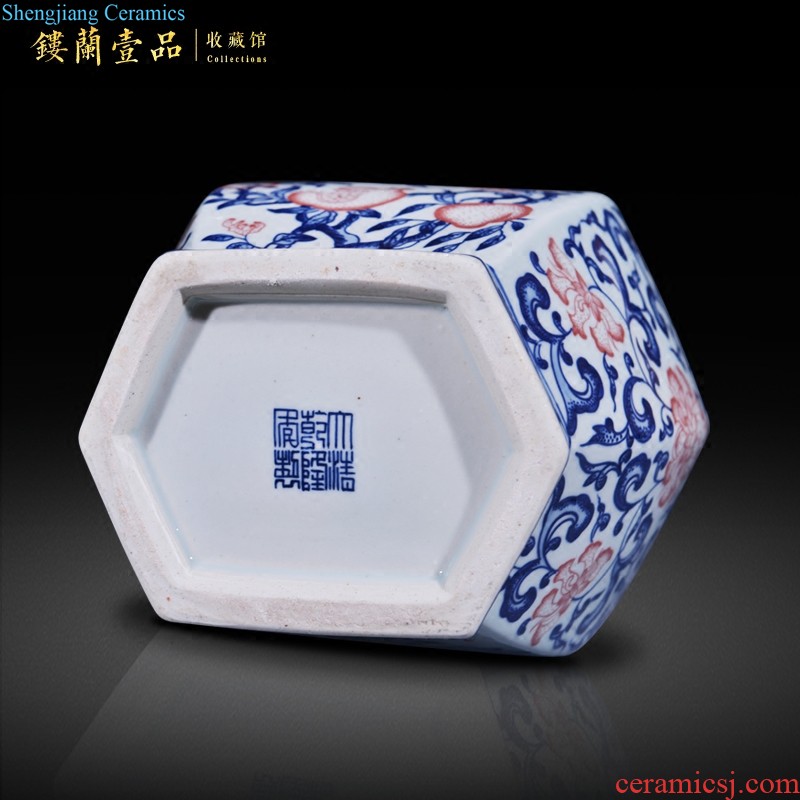 Jingdezhen ceramics archaize qianlong blue-and-white youligong red dragon grain collection furnishing articles home decoration design the living room