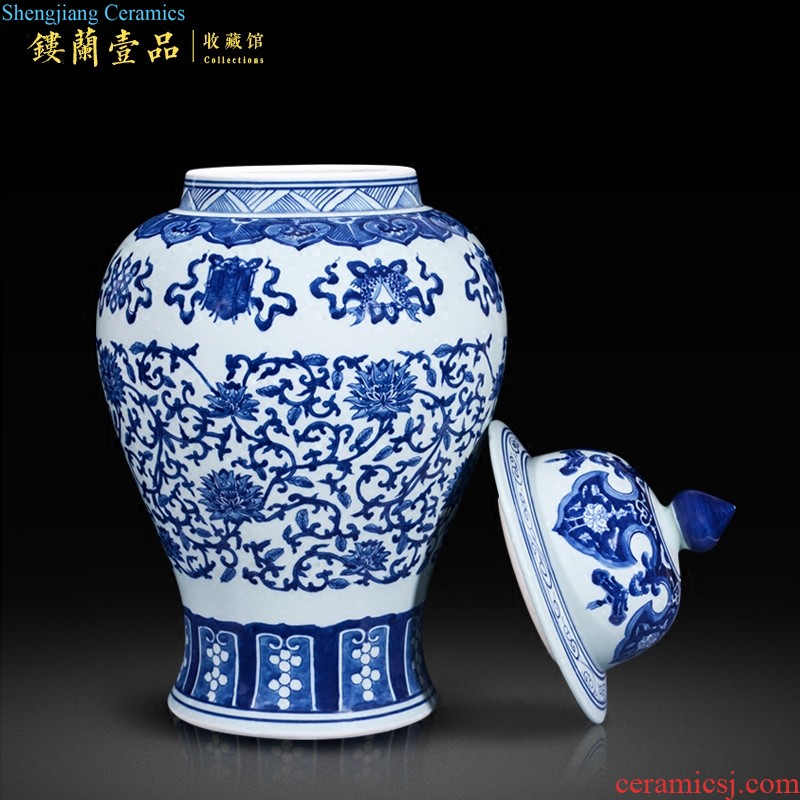 Jingdezhen ceramics archaize qianlong blue-and-white kirin play pearl celestial home furnishing articles collection of large vase