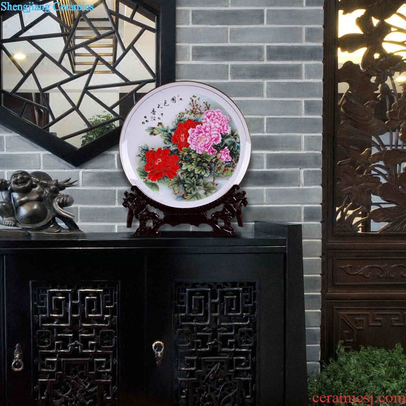 Jingdezhen ceramics landing a large vase hand-painted lotus furnishing articles villa hotel decoration crafts are sitting room