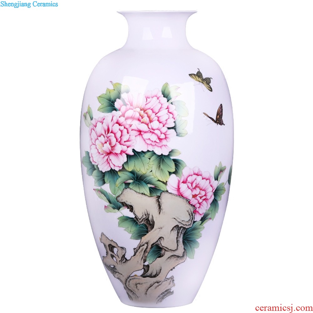 Jingdezhen ceramics The masters hand shan chunxiao vase furnishing articles Home sitting room flower arranging decorative arts and crafts