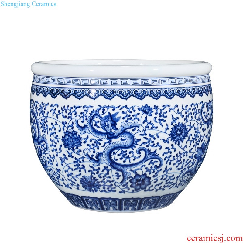 Jingdezhen ceramics imitation qing qianlong blue-and-white longfeng celestial large vases, Chinese style living room home furnishing articles