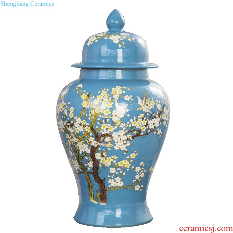 Jingdezhen ceramics hand-painted vases large famous handmade art furnishing articles sitting room of new Chinese style household adornment