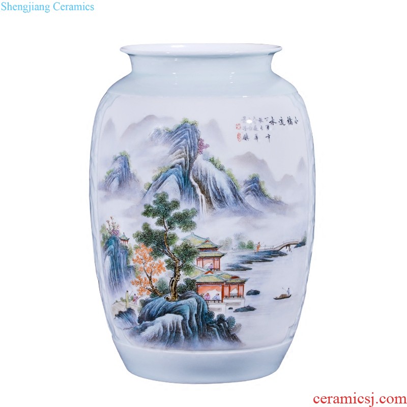 Jingdezhen porcelain hand-painted ceramic flower arranging large vases, the sitting room is the study of new Chinese style TV ark adornment marriage furnishing articles