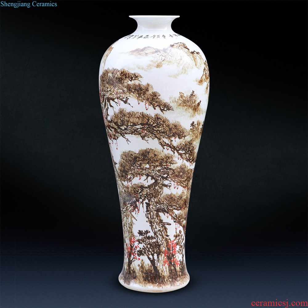 Master of jingdezhen ceramics hand-painted enamel vase thin foetus bamboo knife clay to contemporary sitting room adornment