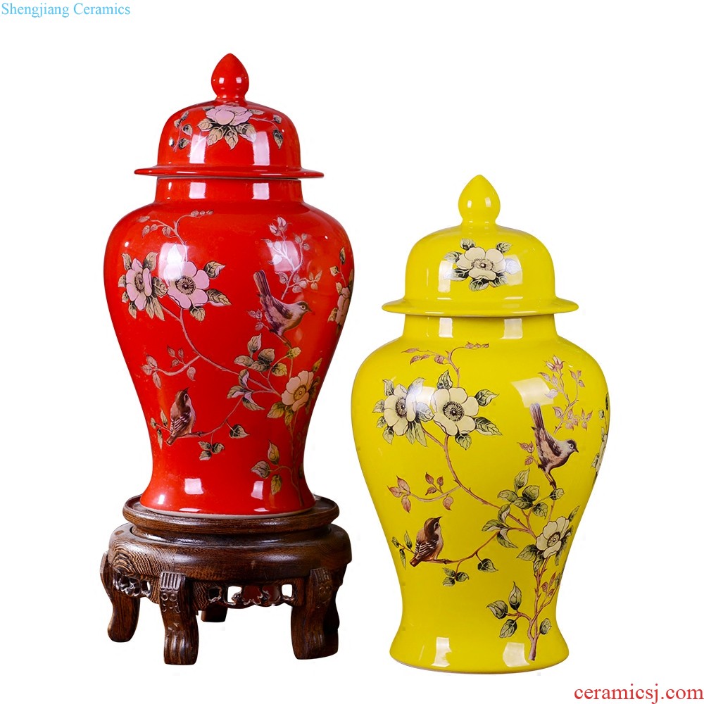 Master of jingdezhen ceramics hand-painted enamel vase means safe relief bamboo modern home sitting room adornment is placed