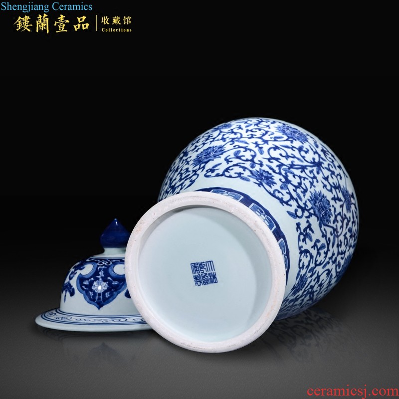 Jingdezhen ceramics archaize qianlong blue-and-white kirin play pearl celestial home furnishing articles collection of large vase