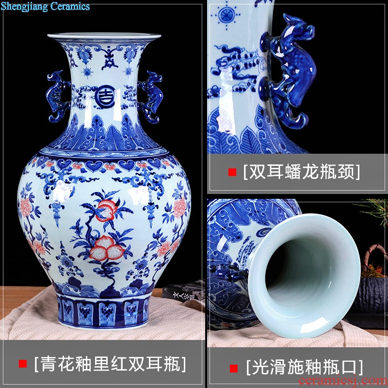 Archaize of jingdezhen ceramics collection furnishing articles The old factory porcelain enamel landscape okho spring flower vase The sitting room decorate