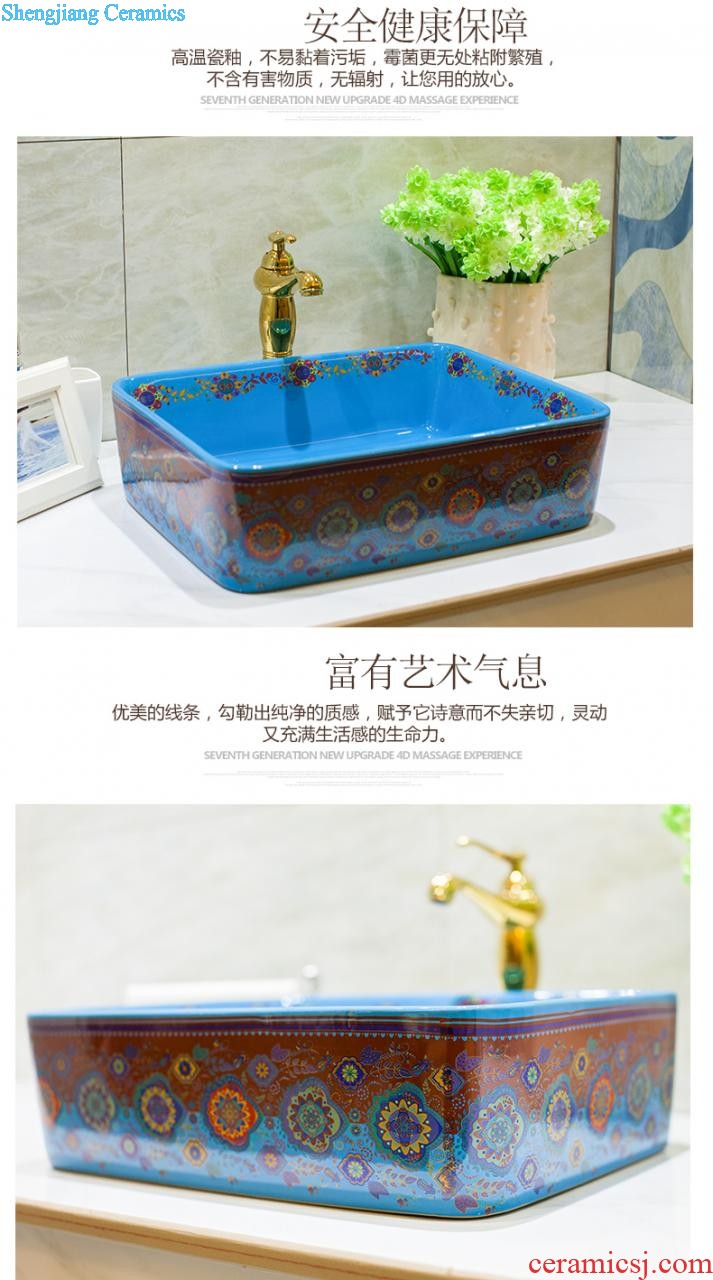 Koh larn, qi stage basin to square the basin that wash a face the sink ceramic sanitary ware art basin yellow butterfly flower