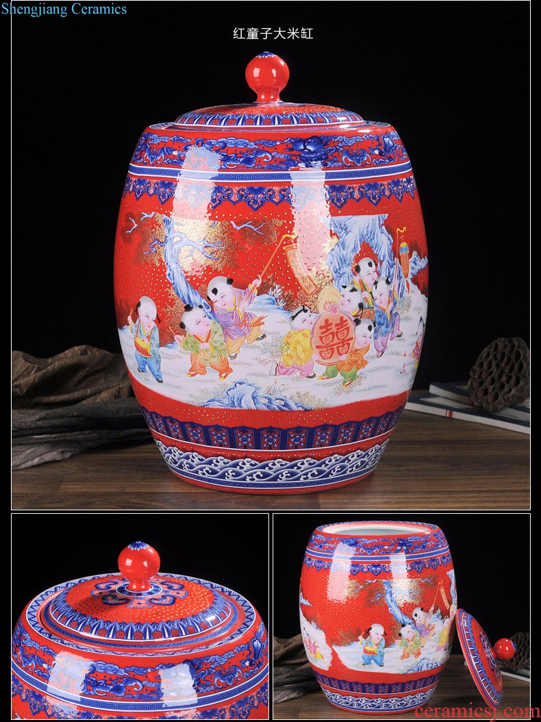 Jingdezhen ceramics vase hand-painted sabingga sukdun dergici jimbi plum bottle of flower arranging new Chinese contemporary sitting room decoration