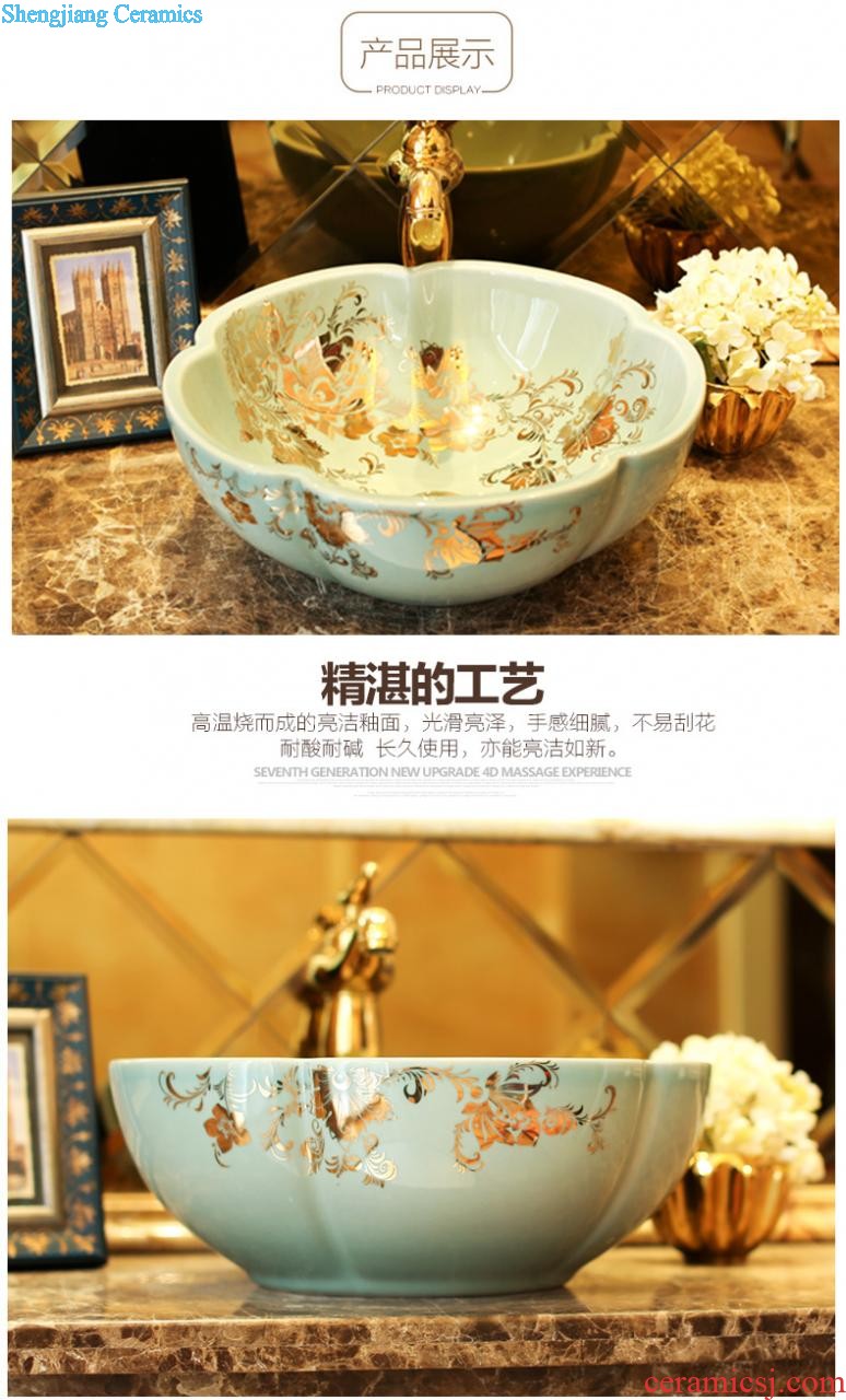 Post, neat square lavabo square stage basin flood golden flower bath art basin basin ceramic lavatory basin