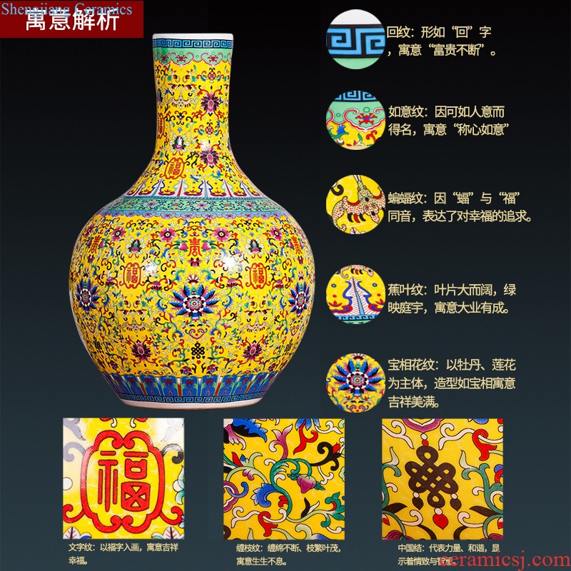 Jingdezhen ceramics hand-painted archaize pomegranate of blue and white porcelain vase flower arranging Chinese style home sitting room adornment is placed