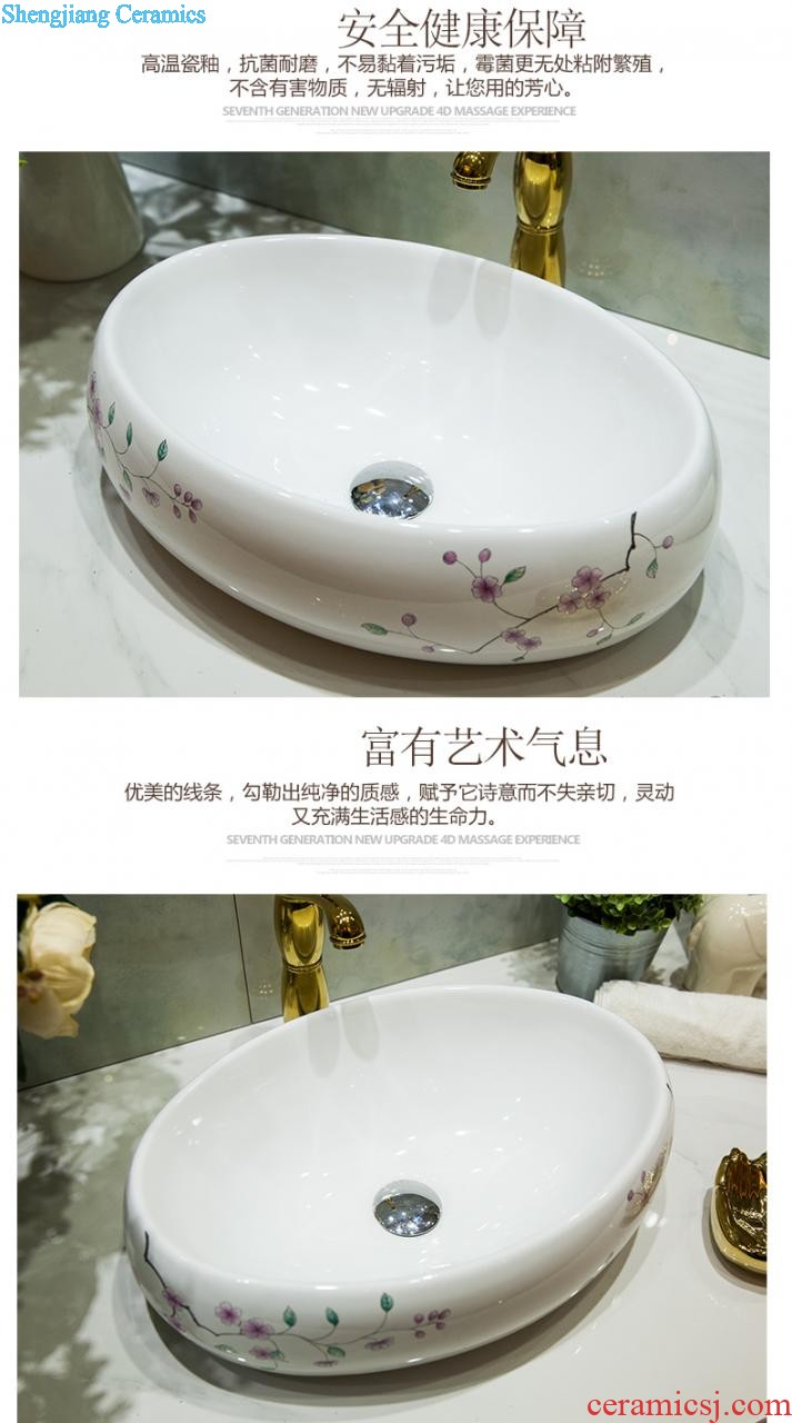 Koh larn, qi stage basin sink ceramic sanitary ware art basin washing a face of the basin that wash a face oval shamrock glittering