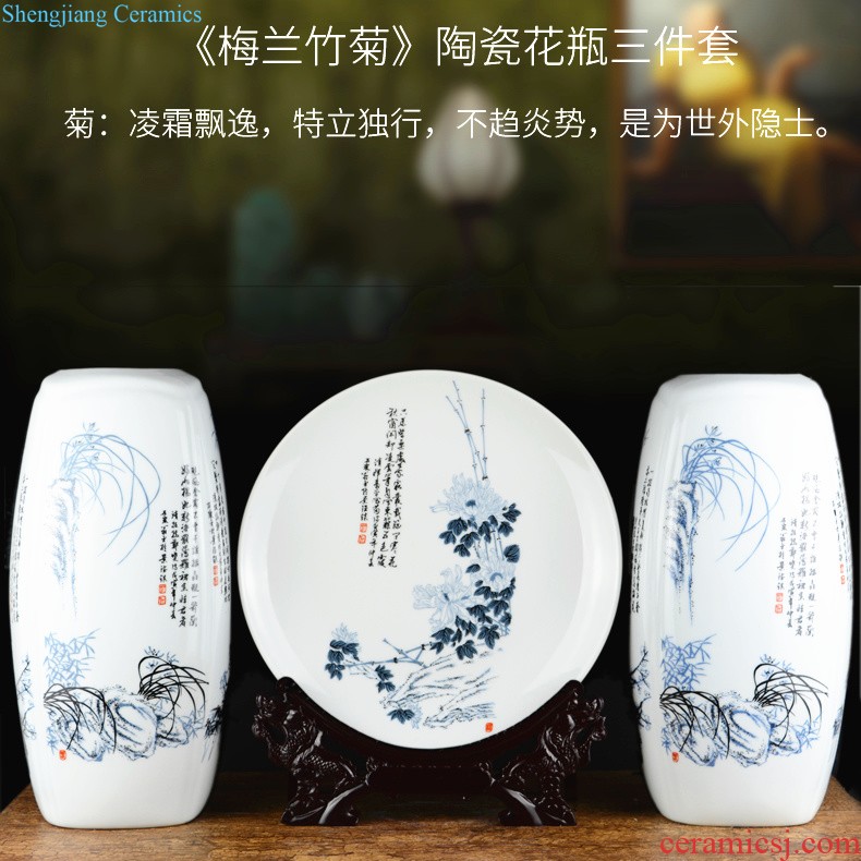 Jingdezhen ceramics Small vase of the sitting room porch wine rich ancient frame furnishing articles crafts flower decorations