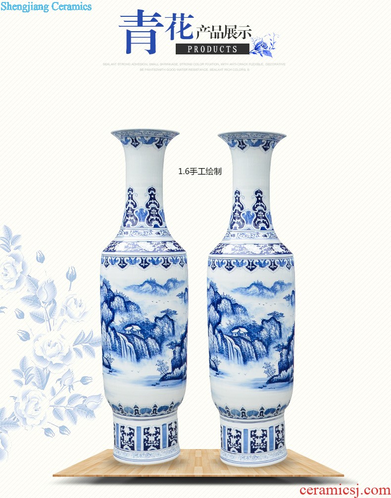 Jingdezhen ceramics has a long history in the masters hand draw the French blue and white porcelain vase sitting room hotel decoration furnishing articles