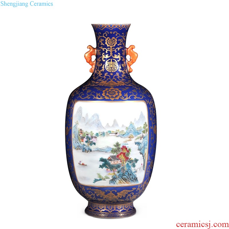 Jingdezhen imperial kiln chinaware imitation qing qianlong pastel ensemble figure anise vase sitting room adornment is placed