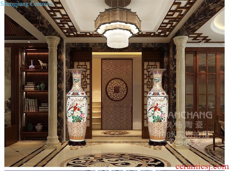 Hand-painted splendid was the French antique vase of blue and white porcelain of jingdezhen ceramics villa place large living room