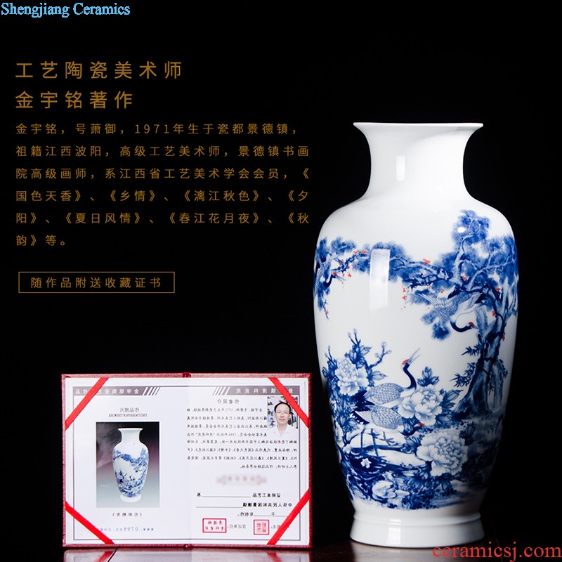 Antique hand-painted Z055 jingdezhen ceramics powder enamel blooming flowers large vases, sitting room adornment is placed