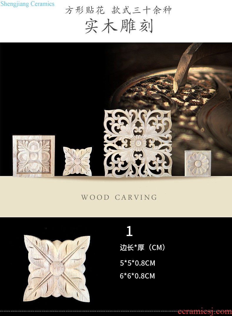 Wood carving flower square of carve patterns or designs on woodwork furniture decoration rectangle artical decals Roman chapiter bracket solid wood strips