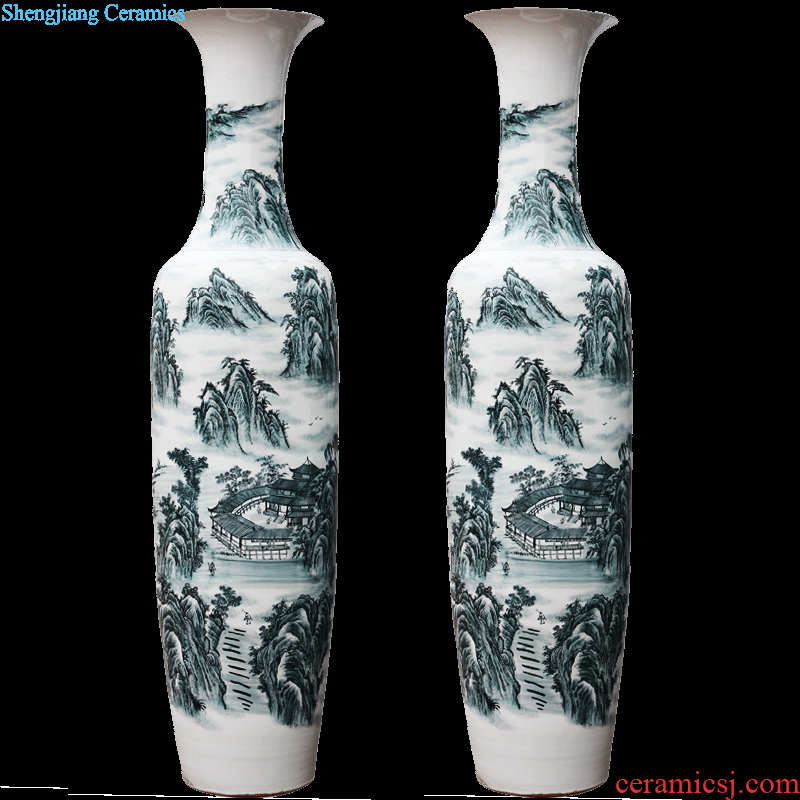 Jingdezhen ceramic large antique imitation Ming blue and white porcelain vase hand-painted home sitting room adornment handicraft furnishing articles