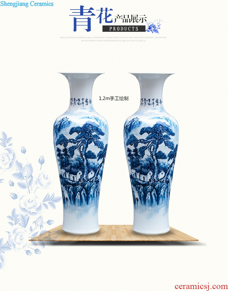 Hand-painted fruits of large vase blue and white porcelain of jingdezhen ceramics living room TV ark adornment furnishing articles