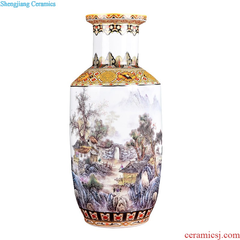 Z044 vases, antique Chinese open a piece of blue and white porcelain of jingdezhen ceramics classic home furnishing articles large living room